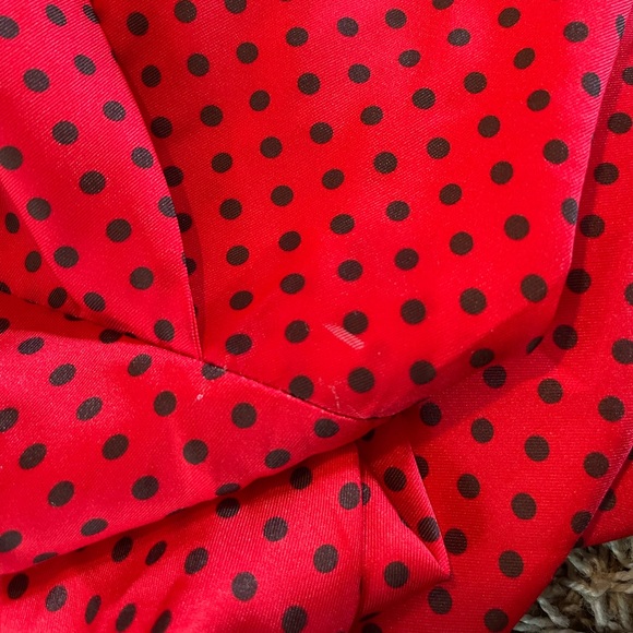 Zara Silky Red Polka Dot Mini Dress Open Back Medium New Tags - Picture 6 of 6